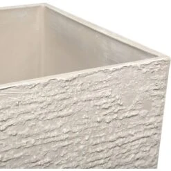 Haut Cache-Pot Beige Carré 30 X 30 X 60 Cm Pot De Fleurs Robuste En Pierre Et Polyrésine Au Design Moderne Idéal Pour Extérieur Et Intérieur Beliani -Outsunny Eda Magasin 7766498 5