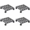 Lot De 4 Chariots à Plantes | Support Et Plateau Pour Jardinière Gris 30x30x7,5 Cm WPC 93076 -Outsunny Eda Magasin 77691375 1