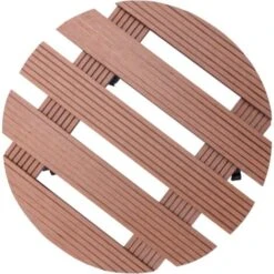Lot De 2 Chariots à Plantes | Support Et Plateau Pour Jardinière Marron Ø30x7,5 Cm WPC 93360 -Outsunny Eda Magasin 77691509 3