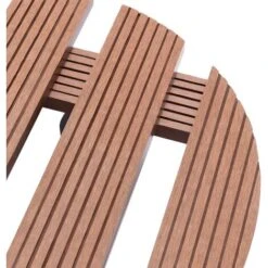 Lot De 2 Chariots à Plantes | Support Et Plateau Pour Jardinière Marron Ø30x7,5 Cm WPC 93360 -Outsunny Eda Magasin 77691509 4