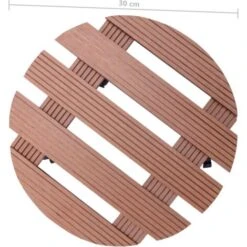 Lot De 2 Chariots à Plantes | Support Et Plateau Pour Jardinière Marron Ø30x7,5 Cm WPC 93360 -Outsunny Eda Magasin 77691509 5