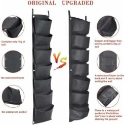 Sacs à Plantes, Mis à Jour Jardinière Murale Verticale à 7 Poches Sacs De Plantation Suspendus Muraux Pour Les Plantes De Clôture De Jardin De Pelouse De Jardin -Outsunny Eda Magasin 78025861 3