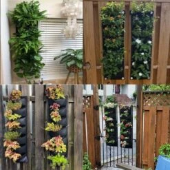 Sacs à Plantes, Mis à Jour Jardinière Murale Verticale à 7 Poches Sacs De Plantation Suspendus Muraux Pour Les Plantes De Clôture De Jardin De Pelouse De Jardin -Outsunny Eda Magasin 78025861 5