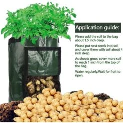 [5 Pièces] Sacs De Culture De Jardin En Plein Air Potager Engrais Seau Sacs De Croissance Des Plantes 7 Gallons 30x35cm -Outsunny Eda Magasin 78044995 4