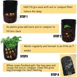 [5 Pièces] Sacs De Culture De Jardin En Plein Air Potager Engrais Seau Sacs De Croissance Des Plantes 7 Gallons 30x35cm -Outsunny Eda Magasin 78044995 5