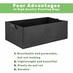 Sac De Culture Rectangulaire Avec Poignées Lot De 5 Sacs Carré Contenant De Plantation Surélevés Sacs De Culture Carrés En Tissu D'aération Pour Fleurs Et Légumes -Outsunny Eda Magasin 78949242 3
