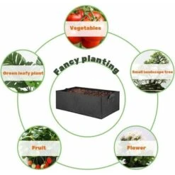 Sac De Culture Rectangulaire Avec Poignées Lot De 5 Sacs Carré Contenant De Plantation Surélevés Sacs De Culture Carrés En Tissu D'aération Pour Fleurs Et Légumes -Outsunny Eda Magasin 78949242 5