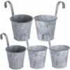 5pcs Pots De Fleurs à Suspendre En Fer Style Avec Crochets Anses Seau De Plante Pour Décoration Intérieur Extérieur De Maison Balcon Jardin Grille -Outsunny Eda Magasin 78950027 1
