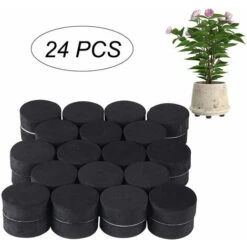 Outsunny Eda Magasin 12 Pied Pot De Fleur Invisible (Lot De 24) - Pied Caoutchouc Noir Pour Surélever Les Plantes - Tampon Auto-Adhésif Pour Pots Moyens Et Grands - Rehausseur Plantes Extérieures Et Intérieures