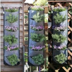 Sac à Plantes Suspendu à 6 Poches Support Mural En Feutre Sac à Plantes Sur Pied Nouveau Sac De Jardinière Amélioré Sac Plantation Suspendus Pour Bureau à Domicile Décoration Patio Balcon -Outsunny Eda Magasin 80386713 5