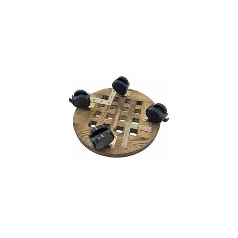 Support De Plante En Pot En Bois Avec Roues, Support De Plante En Pot De Pot De Fleur Roulant Rond Pour Pot De Fleurs à Roulettes Pour Maison Jardin Extérieur, 30cm 4 Support De Plante En Pot En Bois Avec Roues, Support De Plante En Pot De Pot De Fleur Roulant Rond Pour Pot De Fleurs à Roulettes Pour Maison Jardin Extérieur, 30cm – Image 2