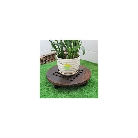 Support De Plante En Pot En Bois Avec Roues, Support De Plante En Pot De Pot De Fleur Roulant Rond Pour Pot De Fleurs à Roulettes Pour Maison Jardin Extérieur, 30cm 5 Support De Plante En Pot En Bois Avec Roues, Support De Plante En Pot De Pot De Fleur Roulant Rond Pour Pot De Fleurs à Roulettes Pour Maison Jardin Extérieur, 30cm – Image 3