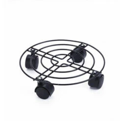 Support �� Roulettes Pour Pot De Fleur ��DITION Noire 25 X 6 Cm I Roule Pot Pour Int��rieur I Support Roulant En Acier, Rev��tement Noir, Avec Bordure I Capacit�� De Charge 60 Kg