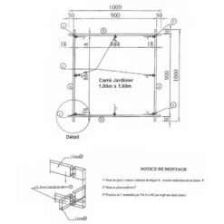 Carré Potager En Bois De Douglas CIHB - Jardinière Sur Pieds Pour Jardin Ou Balcon -Outsunny Eda Magasin 8114540 5