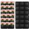 Sac De Plantation à Suspendre 18 Poches Pour Plantes Murales Verticales Pour Extérieur, Intérieur, Maison, Balcons, Cour – Noir