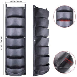 Sacs De Plantation Murale Sacs à Plantes Sac De Culture Pour Plantation Suspendue Noire 7 Poches -Outsunny Eda Magasin 81307271 5