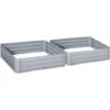 OUTSUNNY Lot De 2 Carrés Potager De Jardin Dim. 100L X 100l X 30H Cm Tôle D'acier Ondulée Gris -Outsunny Eda Magasin 81978352 1