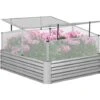 OUTSUNNY Mini Serre De Jardin Carré Potager 2 Lucarnes Dim. 126L X 107l X 67H Cm Alliage Alu. Acier Galvanisé Ondulé Polycarbonate -Outsunny Eda Magasin 81978357 1