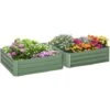OUTSUNNY Lot De 2 Carrés Potager De Jardin Dim. 100L X 100l X 30H Cm Tôle D'acier Ondulée Vert -Outsunny Eda Magasin 82107757 1