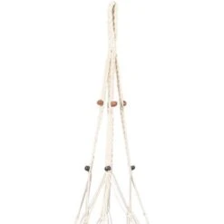 Porte Plantes Cache-pot Macrame Suspension Pour Plantes En Macramé Casame Panier Suspension Macramé Avec Porte Plantes En Algue Marine - 70cm -Outsunny Eda Magasin 82131218 5