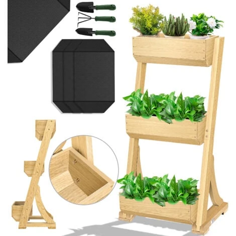 KESSER® Plate-bande Surélevée Avec étages Premium Jardinière Étagère En Escalier Pour Fleurs Étagère En Escalier Pour Plantations - Potager Parterre D’herbes Pots Plate-bande Sous Bâche Parterre Bac à 3 KESSER® Plate-bande Surélevée Avec étages Premium Jardinière Étagère En Escalier Pour Fleurs Étagère En Escalier Pour Plantations - Potager Parterre D’herbes Pots Plate-bande Sous Bâche Parterre Bac à