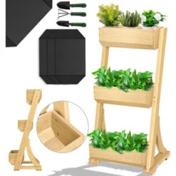 KESSER® Plate-bande Surélevée Avec étages Premium Jardinière Étagère En Escalier Pour Fleurs Étagère En Escalier Pour Plantations - Potager Parterre D’herbes Pots Plate-bande Sous Bâche Parterre Bac à