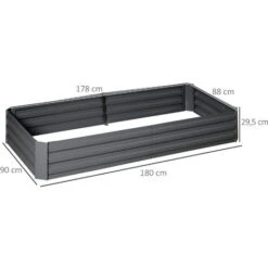 OUTSUNNY Carré Potager De Jardin Avec Tuteur Modulable Acier Vert Foncé - Tôle D'acier Ondulée Gris Clair -Outsunny Eda Magasin 82629642 3