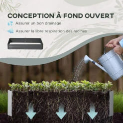 OUTSUNNY Carré Potager De Jardin Avec Tuteur Modulable Acier Vert Foncé - Tôle D'acier Ondulée Gris Clair -Outsunny Eda Magasin 82629642 4