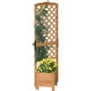 OUTSUNNY Jardinière Avec Treillis - Bac à Fleurs - Jardinière Sur Pied - Dim. 54,5L X 52l X 180H Cm - Bois Sapin Pré-huilé -Outsunny Eda Magasin 82629645 1