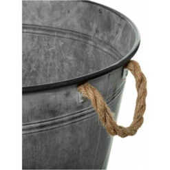 ATMOSPHERA Pot De Fleur En Zinc Style Vintage - Gris - D 49,5 X P 41 Cm - Livraison Gratuite -Outsunny Eda Magasin 82715146 2