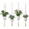 Lot De 4 Suspension Corde Plante Macramé Porte Pot Suspendu Plante Cintre Intérieur Extérieur Décoration Du Jardin Avec 41 Pouces, 4 Jambes En Corde -Outsunny Eda Magasin 83693860 1