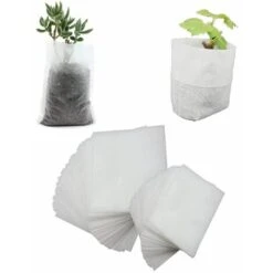 500 Pcs Sacs à Plantes Non Tissé, Sacs Biodégradables Tissu Non Tissé Pour Plantes Semis Sacs De Croissance D'élevage Pour Les Tomates, Les Fleurs, Les Plantes Et Plus - Blanc - 8 × 10 Cm, Versailles