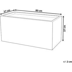 Jardinière Cache-Pot Blanc Effet Pierre En Mélange De Fibres 37 X 80 X 38 Cm Bac à Fleurs Au Design Moderne Idéal Pour Extérieur Et Intérieur Beliani -Outsunny Eda Magasin 8464073 3