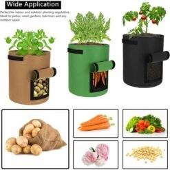 COUCOU Sac De Culture De Jardin 3 Pièces Sac De Culture Respirant Sac De Culture De Pommes De Terre Avec Fenêtre. -Outsunny Eda Magasin 86470321 4