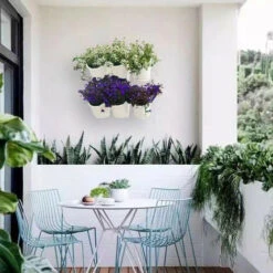 Promo Suspendu Mural 6 Pots De Fleurs Simples - 100% Plastique Recyclé Sans BPA, Gratuit Pour Bricoler Votre Décoration Colorée Pour Le Jardin Maison (coloré) à La Fois Intérieur Et Extérieur -Outsunny Eda Magasin 86491922 3