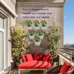 Promo Suspendu Mural 6 Pots De Fleurs Simples - 100% Plastique Recyclé Sans BPA, Gratuit Pour Bricoler Votre Décoration Colorée Pour Le Jardin Maison (coloré) à La Fois Intérieur Et Extérieur -Outsunny Eda Magasin 86491922 5