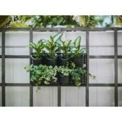 JARDINIÈRE VERTICALE Brevetée, Mur Vert Suspendu Extensible Avec Système De Micro Goutteur Intégré - Pot De Fleurs, Pot De Fleurs D'extérieur 100% Plastique Recyclé Sans BPA Noir