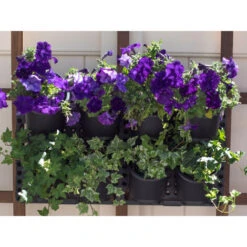 JARDINIÈRE VERTICALE Brevetée, Mur Vert Suspendu Extensible Avec Système De Micro Goutteur Intégré - Pot De Fleurs, Pot De Fleurs D'extérieur 100% Plastique Recyclé Sans BPA Noir -Outsunny Eda Magasin 86491988 3
