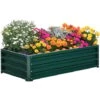 OUTSUNNY Carré Potager De Jardin Dim. 120L X 60l X 30H Cm Tôle D'acier Ondulée Vert -Outsunny Eda Magasin 86507401 1