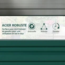 OUTSUNNY Carré Potager De Jardin Dim. 120L X 60l X 30H Cm Tôle D'acier Ondulée Vert 10 OUTSUNNY Carré Potager De Jardin Dim. 120L X 60l X 30H Cm Tôle D'acier Ondulée Vert -Outsunny Eda Magasin 86507401 4