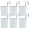 DHKLFA Lot De 6 Pots De Fleurs Intérieur Suspendu En Métal Avec Crochet Amovible Décoration Jardinage - Blanc 2 DHKLFA Lot De 6 Pots De Fleurs Intérieur Suspendu En Métal Avec Crochet Amovible Décoration Jardinage - Blanc -Outsunny Eda Magasin 86521667 1