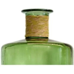 Grand Vase Bouteille En Verre Recyclé - D. 25 X H. 75 Cm - Vert - ABALONA -Outsunny Eda Magasin 86764643 3