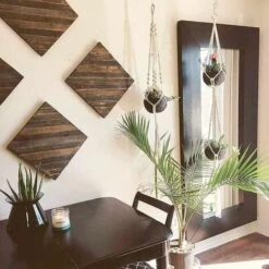 Lot De 5 Cintres En Macramé Pour Plantes D'intérieur à Suspendre Au Mur Panier à Fleurs Porte-pot Boho Home Decor, Blanc Pratique -Outsunny Eda Magasin 87221266 4