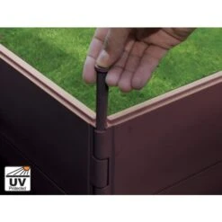 Carré Potager Modulable En Résine 260 Litres - L120 X L120 X H20 Cm Marron - POTALY -Outsunny Eda Magasin 87449916 2