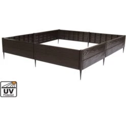 Carré Potager Modulable En Résine 260 Litres - L120 X L120 X H20 Cm Marron - POTALY -Outsunny Eda Magasin 87449916 4