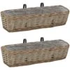 Elegant-Stil Jardinière De Balcon 2 Pcs Osier Avec Doublure En PE 60 Cm,pour Salon/Jardin,Montage Facile,2,55 Kg -Outsunny Eda Magasin 87471802 1