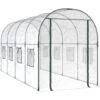 Serre Transparent 160x400x190 Cm PVC Et Acier Enduit De Poudre VidaXL -Outsunny Eda Magasin 87878568 1