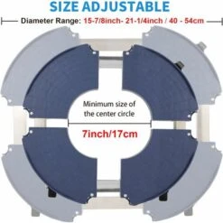 Porte Plante A Roulettes Rotation à 360°, Capacité De 200 KG, Plateau Roulant Réglable Ø 40-54cm, Support De Pot De Fleur Pour Intérieur à Extérieur, Plante,Pied De Parasol,Poubelle,Bleu -Outsunny Eda Magasin 87900773 3