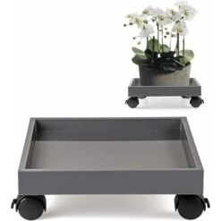 MINKUROW Support De Pot De Fleur À Roulette, Porte Plante A Roulettes, Soucoupe Pour Plantes En Abs, Pour Déplacer Les Jardinières En Pot, Plantes À Fleurs De Pont, Capacité De Charge 50kg(Carré)