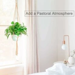 AIDUCHO 4 Paquets Suspension Plante, Pot Suspendu Plante, Pour Suspendre Pot De Fleur Suspension Suspendue Décoration Balcon Maison, 4 Jambes En Corde, 90 Cm -Outsunny Eda Magasin 88059560 4